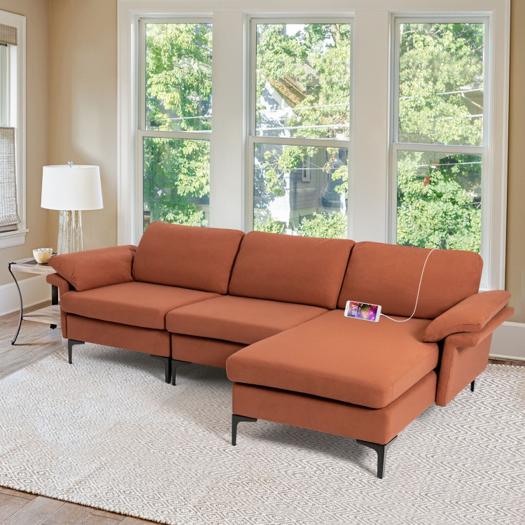 Extra Large Modular L-shaped Sectional Sofa with Reversible Chaise for 4-5 People view 3