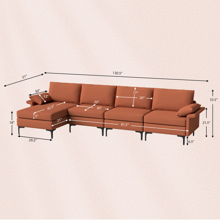 Extra Large L-shaped Sectional Sofa with Reversible Chaise view 5