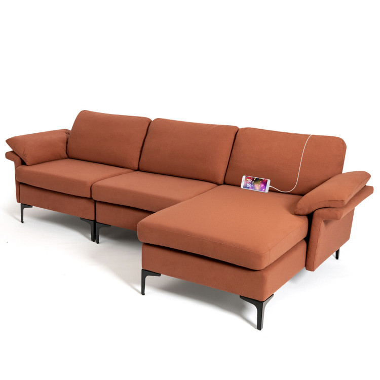 Extra Large Modular L-shaped Sectional Sofa with Reversible Chaise for 4-5 People view 4