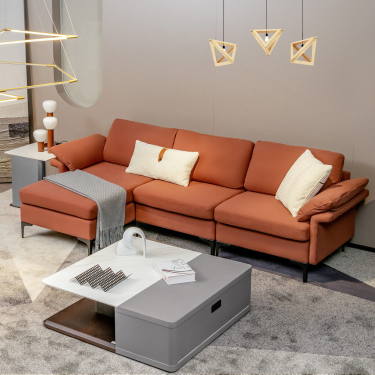 Extra Large Modular L-shaped Sectional Sofa with Reversible Chaise for 4-5 People view 2