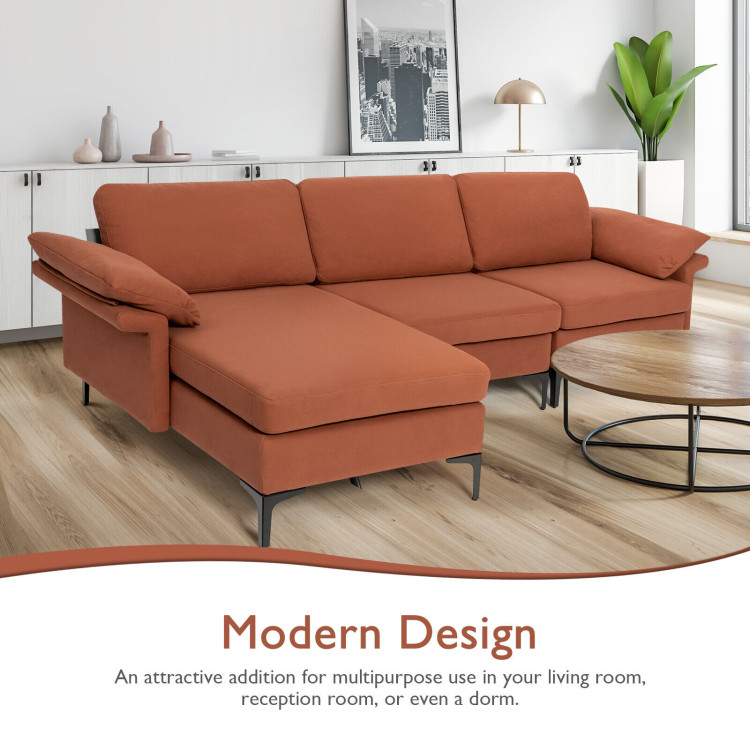 Extra Large Modular L-shaped Sectional Sofa with Reversible Chaise for 4-5 People view 8