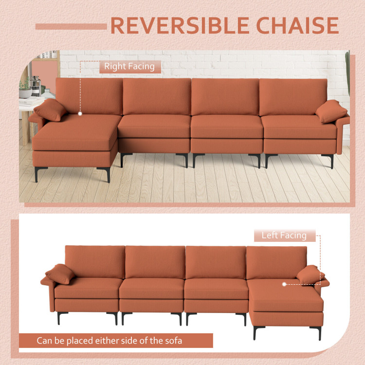 Extra Large L-shaped Sectional Sofa with Reversible Chaise view 7