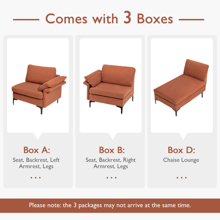 Extra Large Modular L-shaped Sectional Sofa with Reversible Chaise for 4-5 People - Image 9