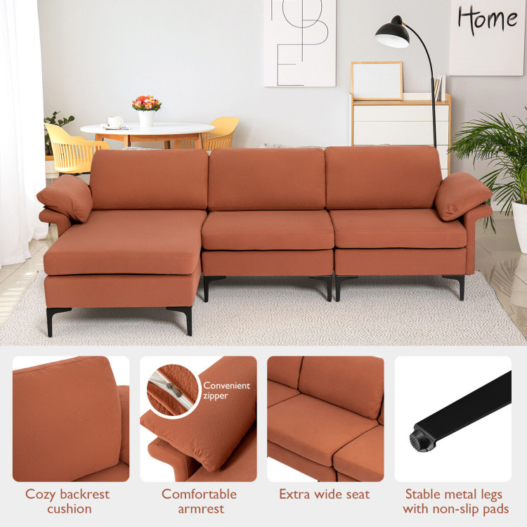 Extra Large Modular L-shaped Sectional Sofa with Reversible Chaise for 4-5 People view 6