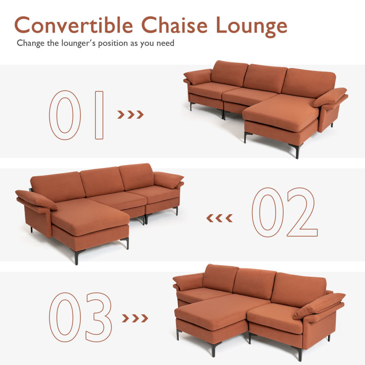 Extra Large Modular L-shaped Sectional Sofa with Reversible Chaise for 4-5 People view 7
