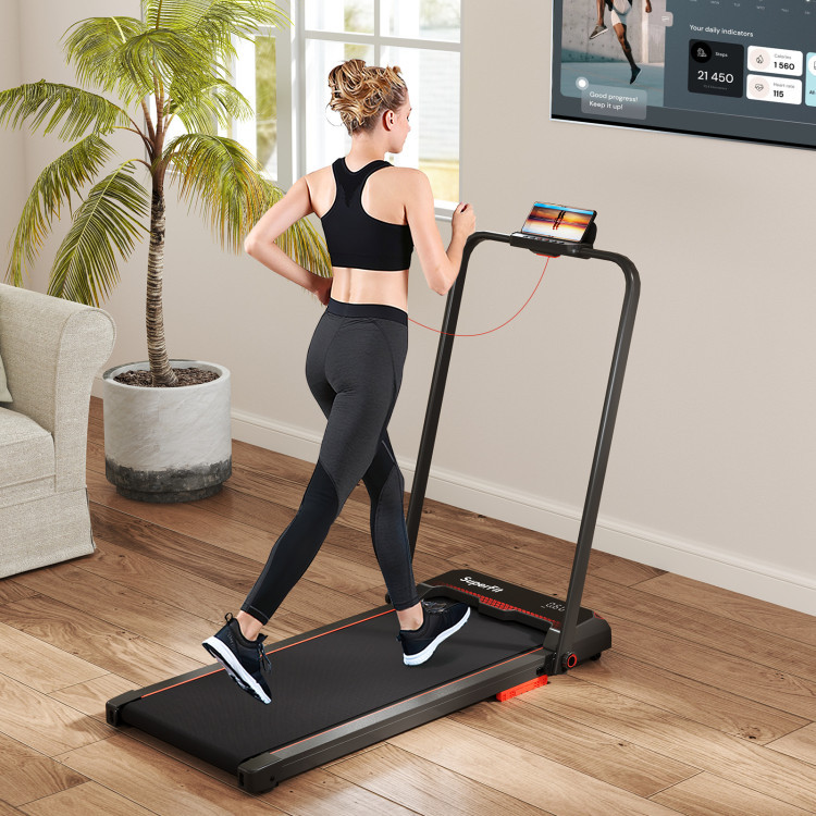 Home Fitness & Relaxation Set – 3 in 1 Folding Treadmill and Modern Accent Chair view 3