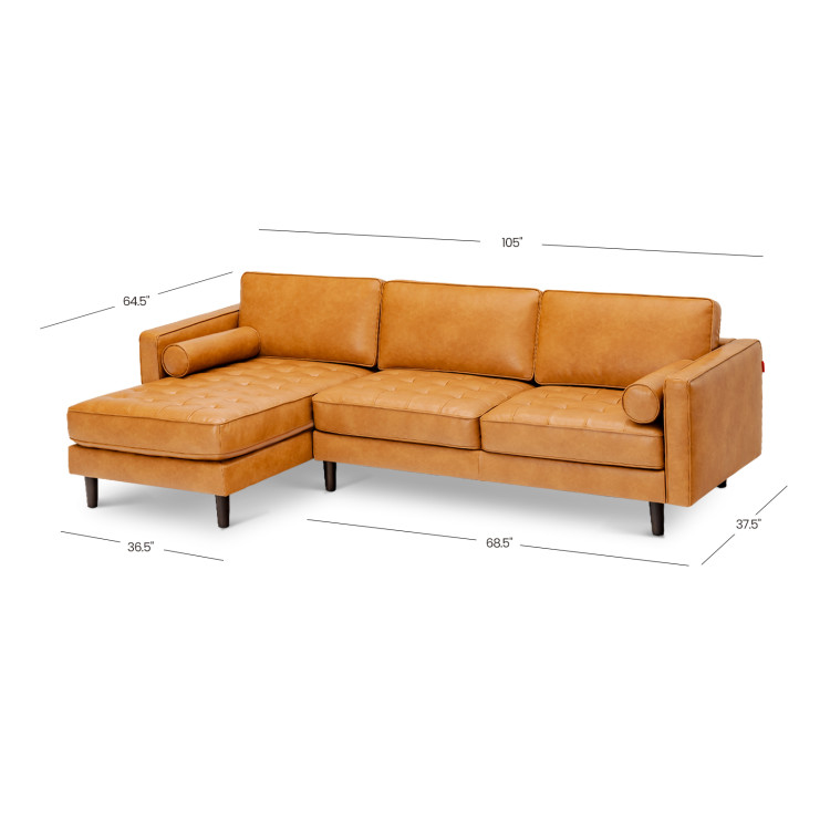 3-Seat L-Shaped Sectional Sofa Couch for Living Room view 5