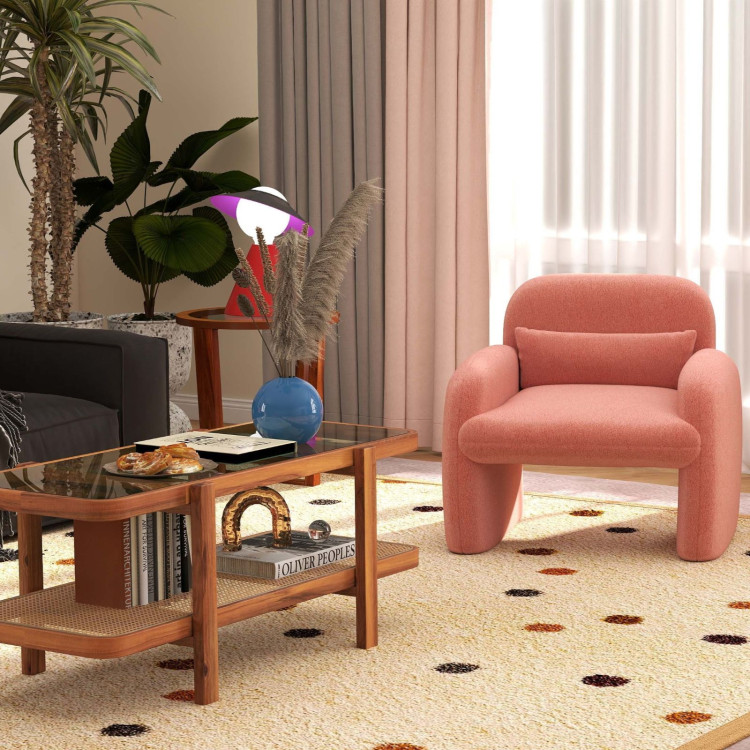 Modern Living Room Furniture Set (Bookcase + Coffee Table + End Table + Accent Chair) view 4