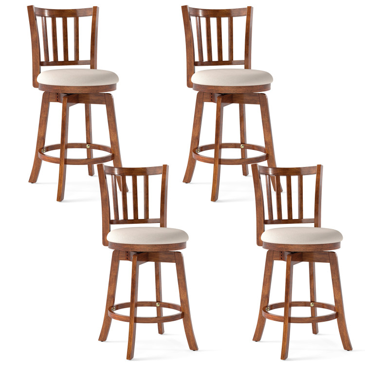 360 Rotating Counter Height Chairs Set of 4 with Backrest and Upholstered Seat view 1