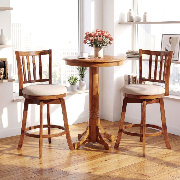 360 Rotating Counter Height Chairs Set of 4 with Backrest and Upholstered Seat view 5