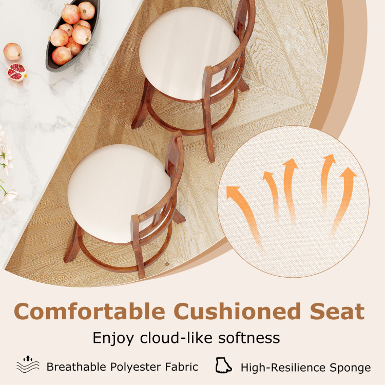 360 Rotating Counter Height Chairs Set of 4 with Backrest and Upholstered Seat view 6