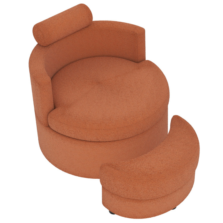 360 Swivel Accent Chair with Half Moon Storage Ottoman view 1