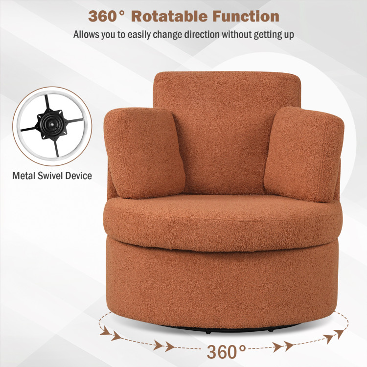 360 Swivel Accent Chair with Half Moon Storage Ottoman view 6
