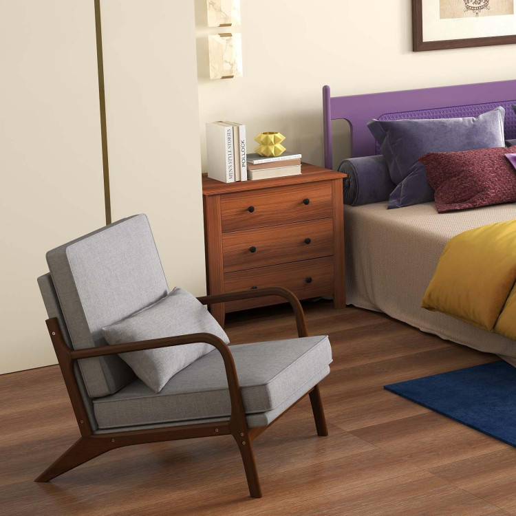 3-Piece Bedroom Bundle: Bedside Table with 3 Drawers+Modern Accent Chair+Convertible Folding view 3