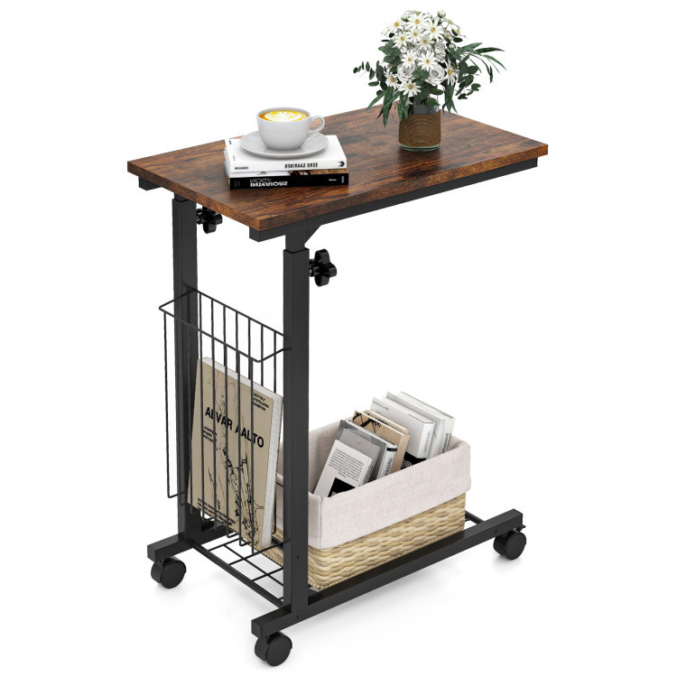 4-Piece Industrial Living Room Set: Fireplace TV Stand + 3-Tier Industrial Style Coffee Table + view 7