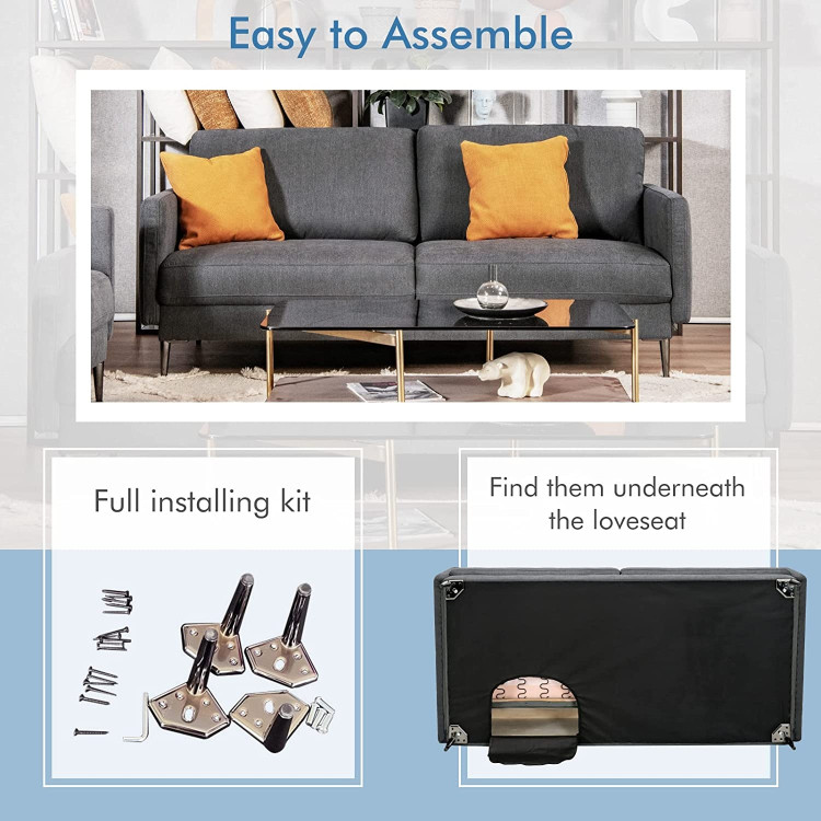 Modern Loveseat with Comfy Backrest Cushions view 8