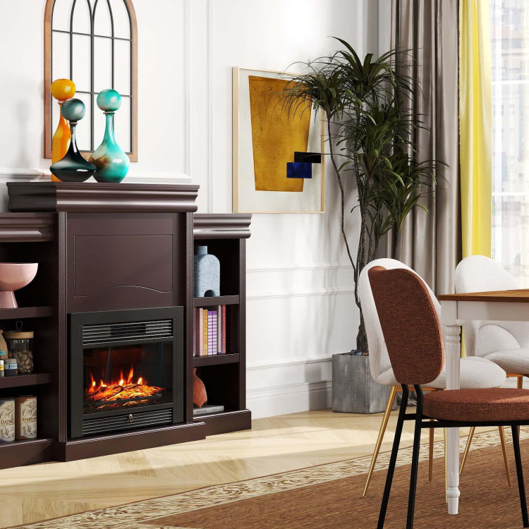 5-in-1 Complete Dining Room Set: Extendable Table, 4 Chairs, Electric Fireplace view 2