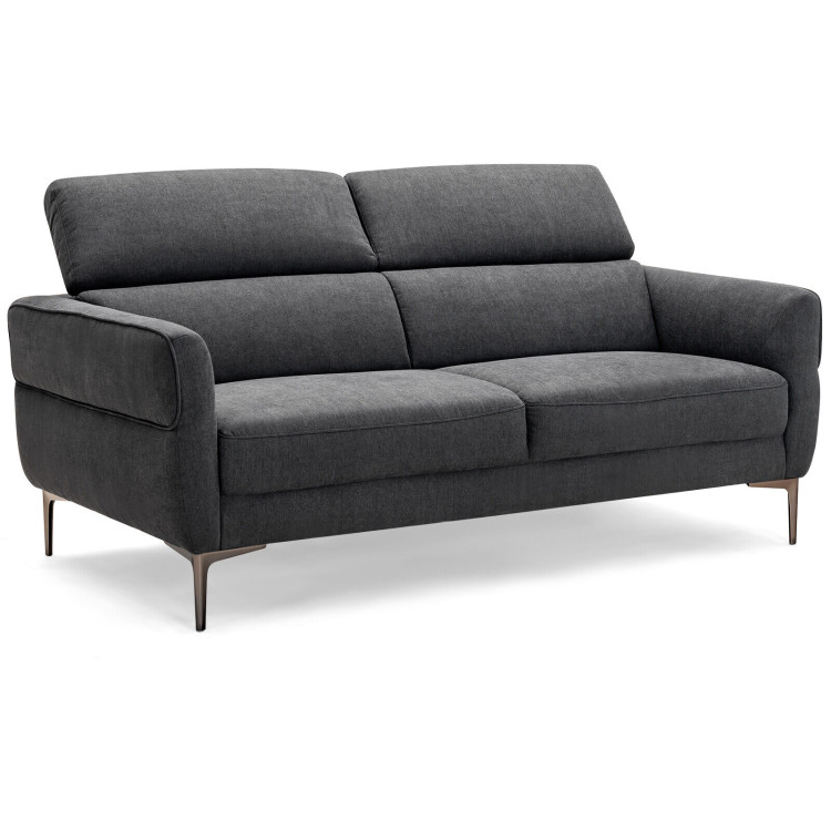 72.5 Inch Modern Fabric Loveseat Sofa Couch with Adjustable Headrest view 1