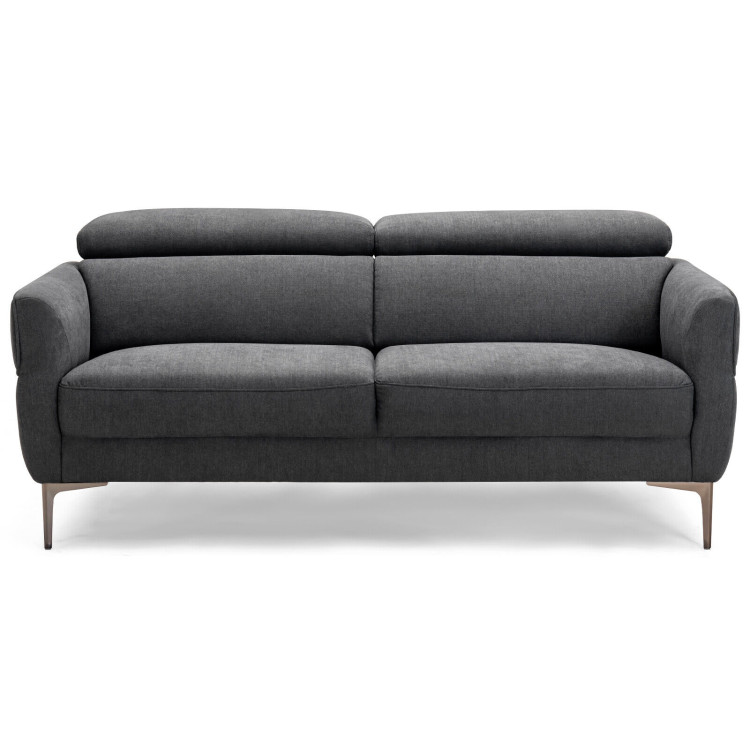 72.5 Inch Modern Fabric Loveseat Sofa Couch with Adjustable Headrest view 2