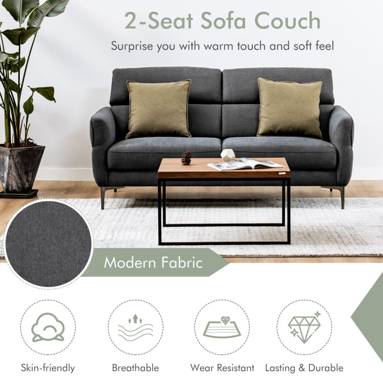 72.5 Inch Modern Fabric Loveseat Sofa Couch with Adjustable Headrest view 8