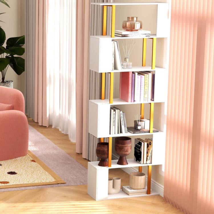 Modern Living Room Furniture Set (Bookcase + Coffee Table + End Table + Accent Chair) view 3