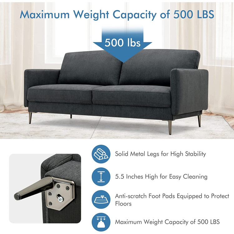 Modern Loveseat with Comfy Backrest Cushions view 5