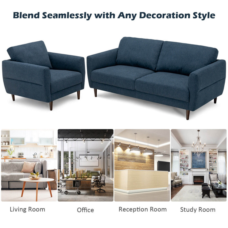 2 Pieces Modern Upholstered Sofa Set with Removable Cushion Covers view 5