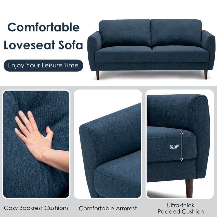 72 Inch Small Fabric Loveseat Sofa Couch with with Solid Frame - Image 10