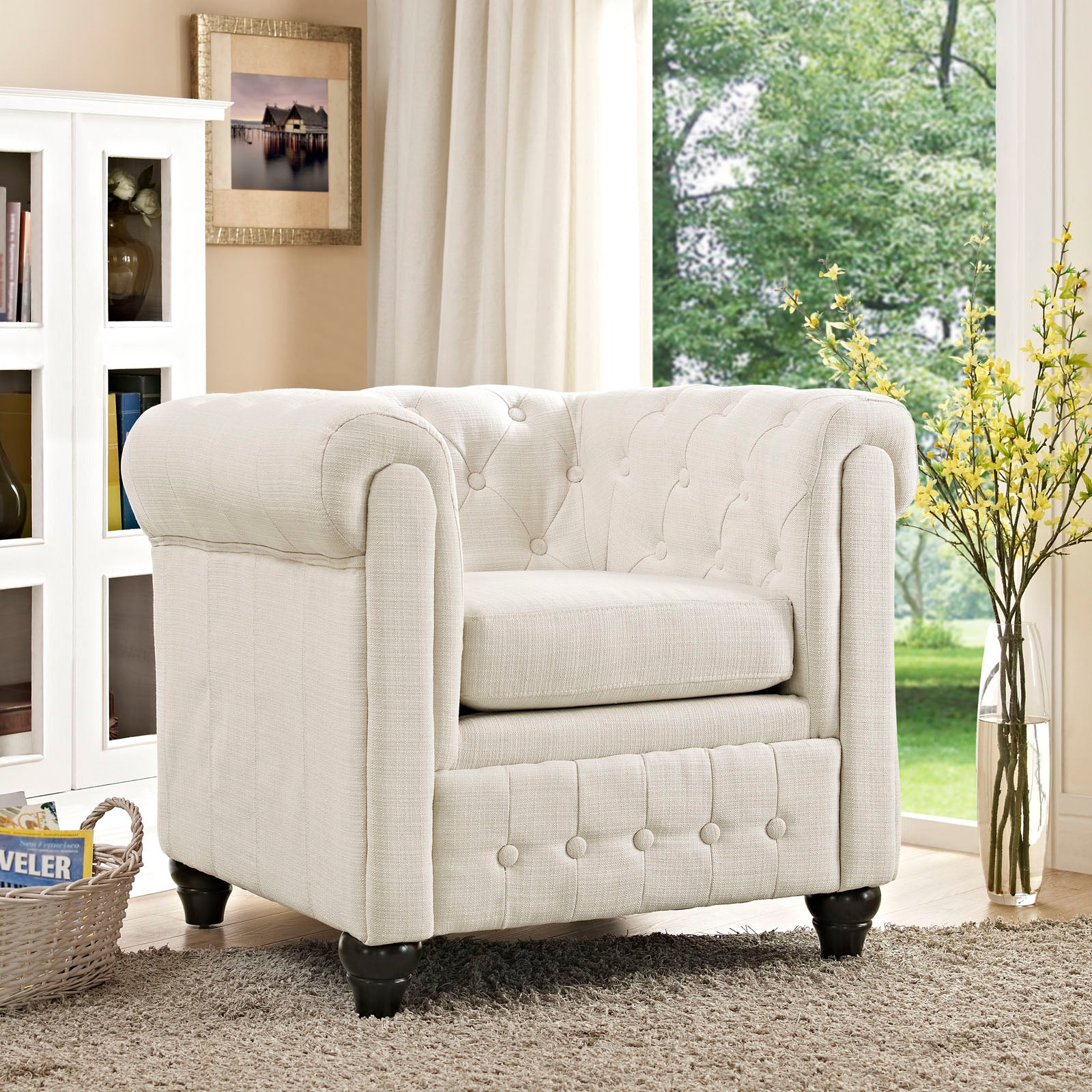 Earl Upholstered Fabric Armchair view 2