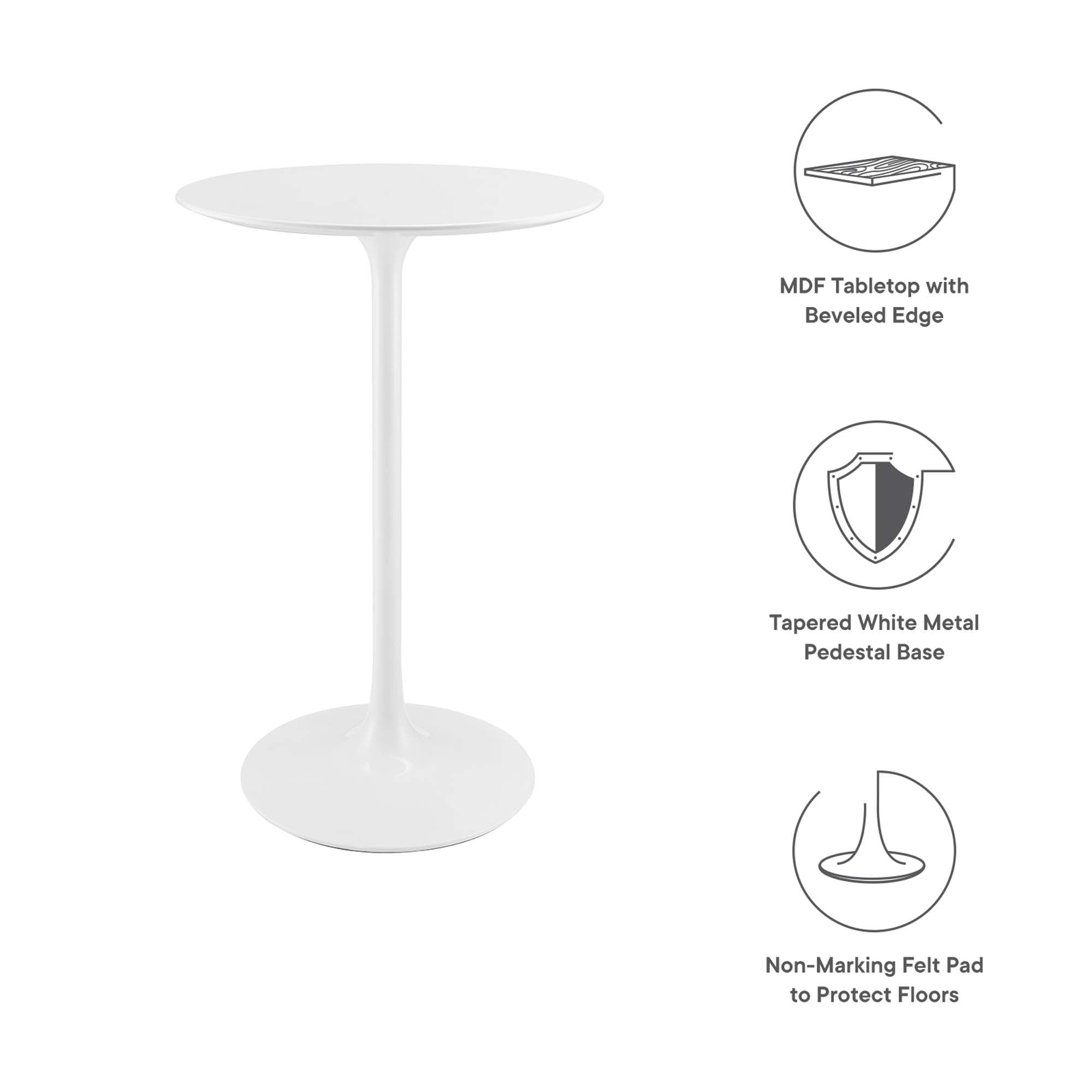 Lippa Round Wood Bar Table view 3