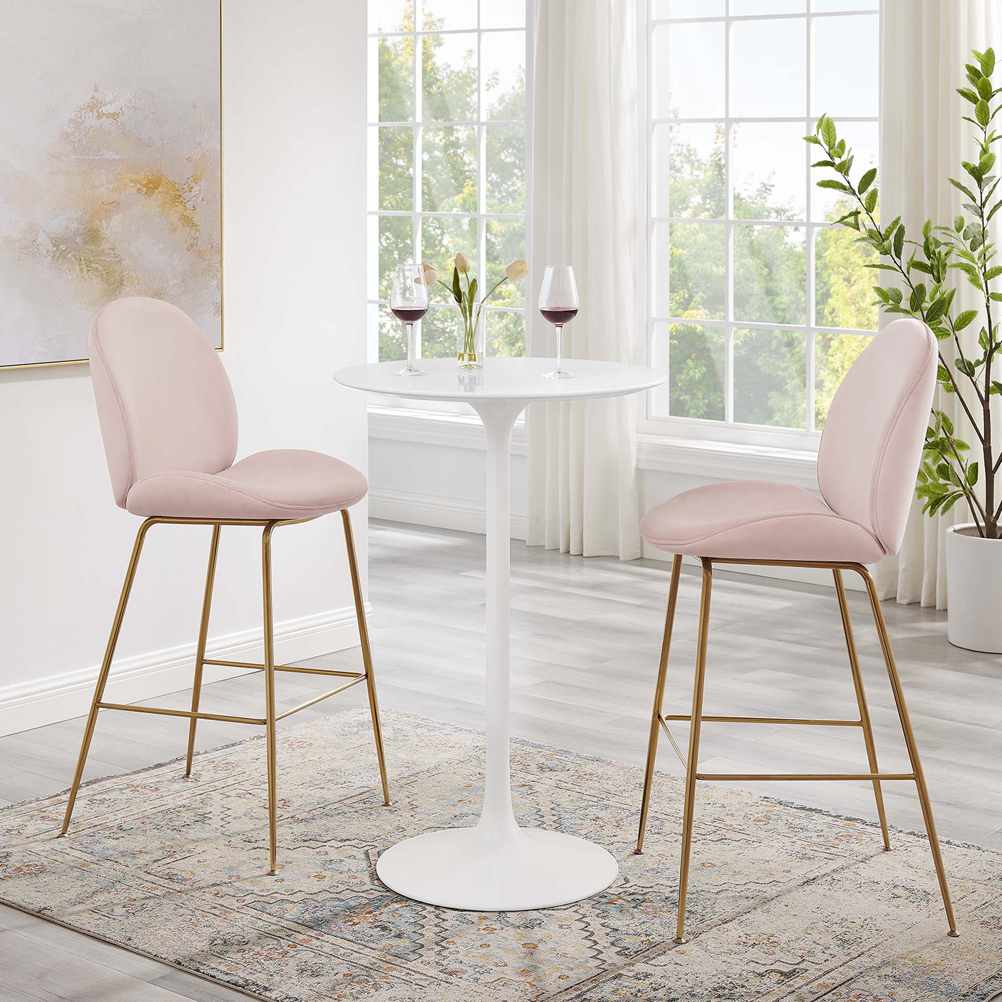 Lippa Round Wood Bar Table view 2
