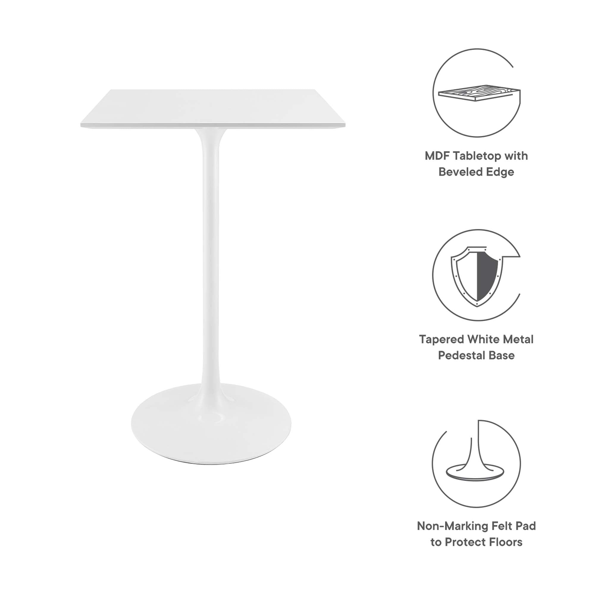 Lippa Square Wood Bar Table view 3