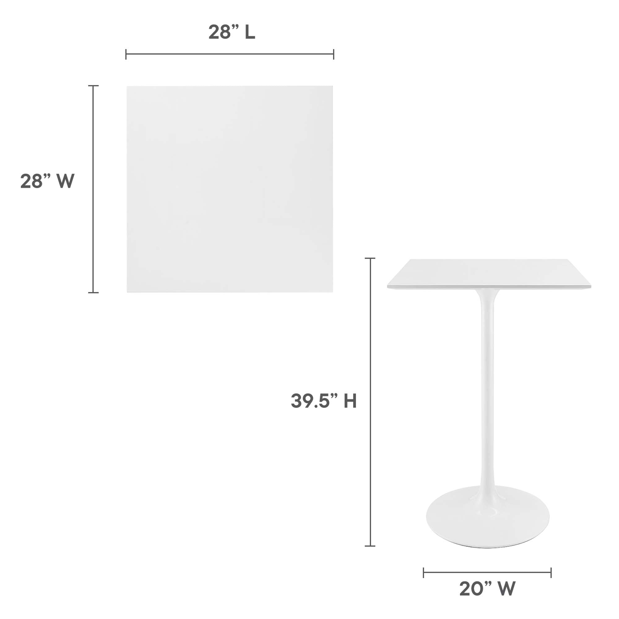 Lippa Square Wood Bar Table view 4