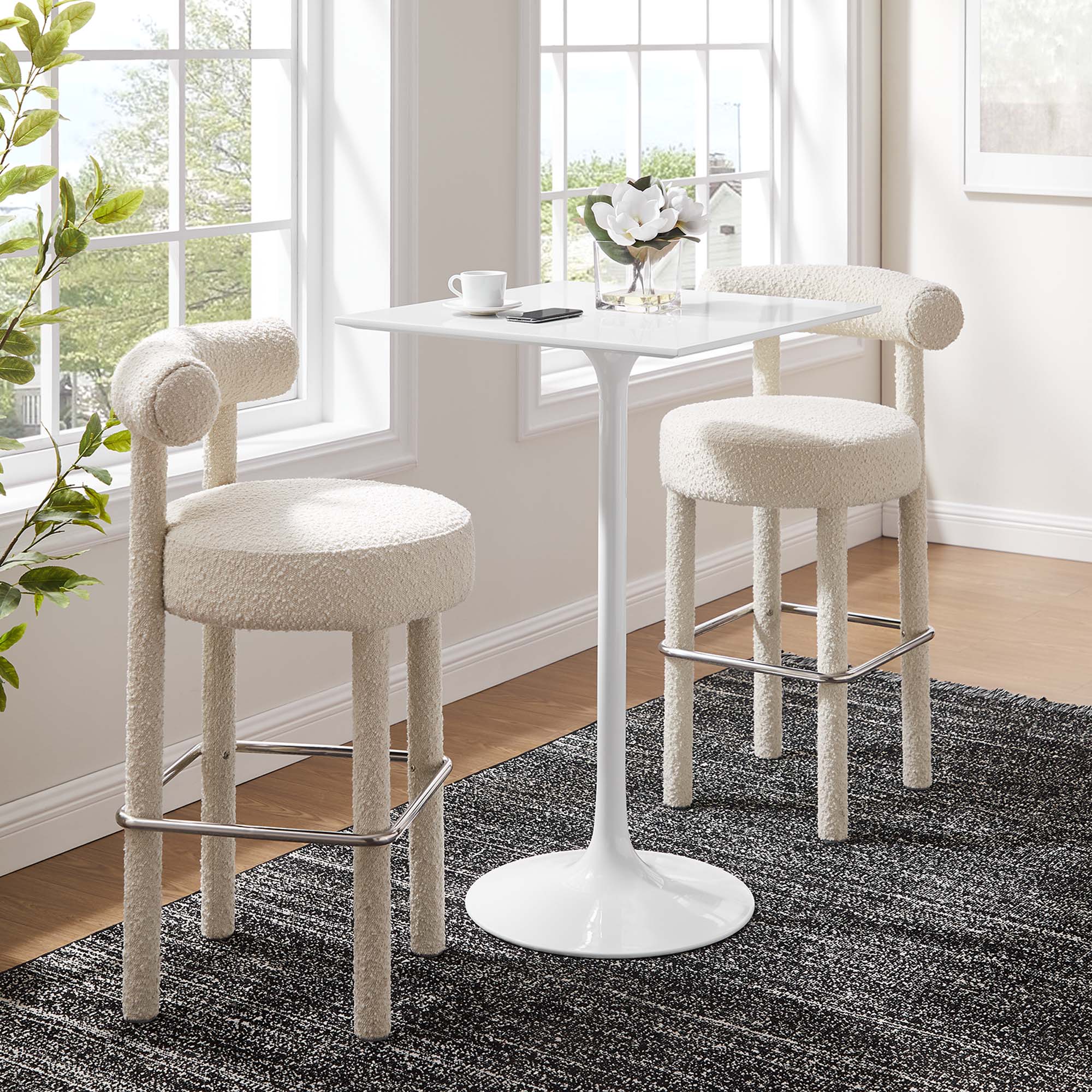 Lippa Square Wood Bar Table view 2