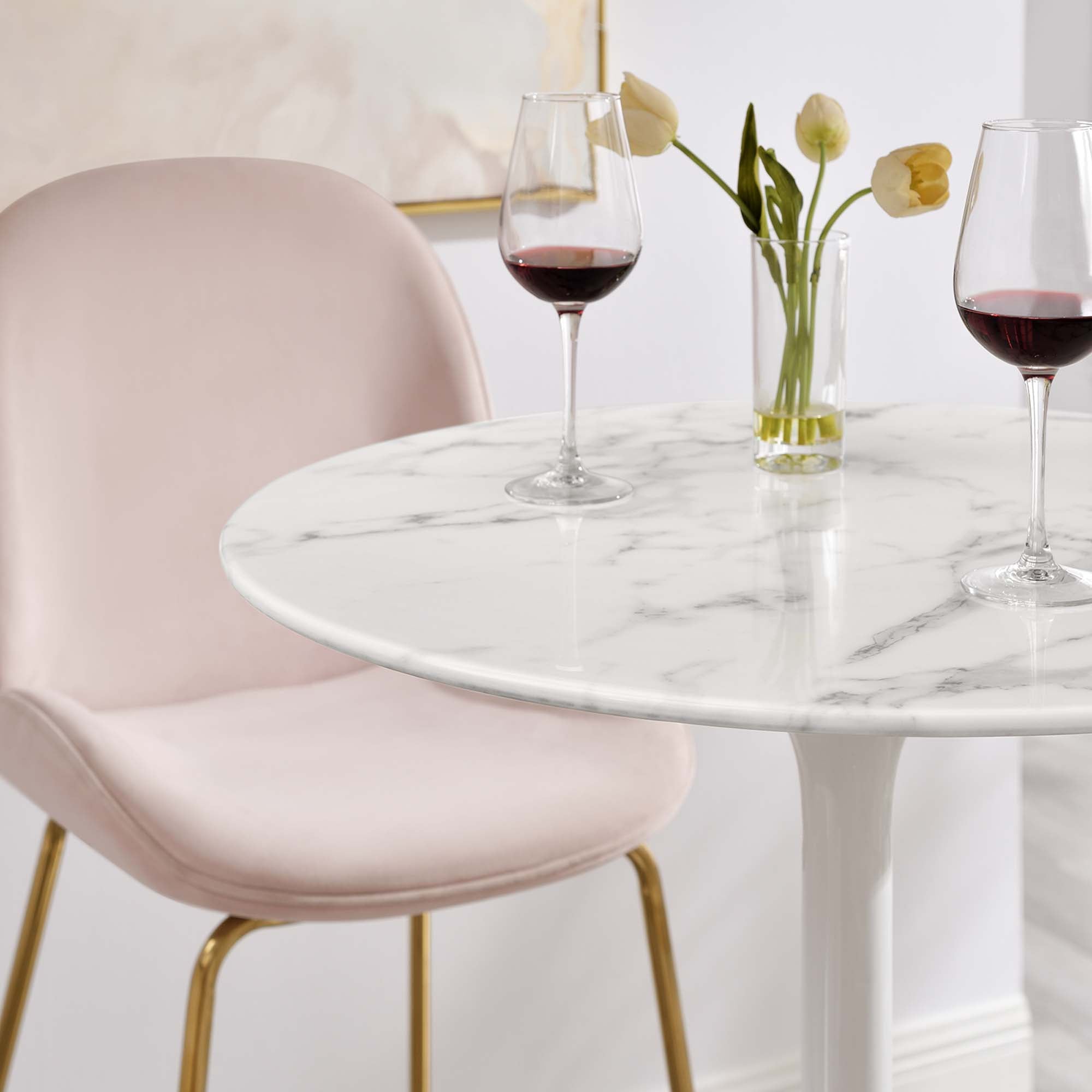 Lippa Round Artificial Marble Bar Table view 8