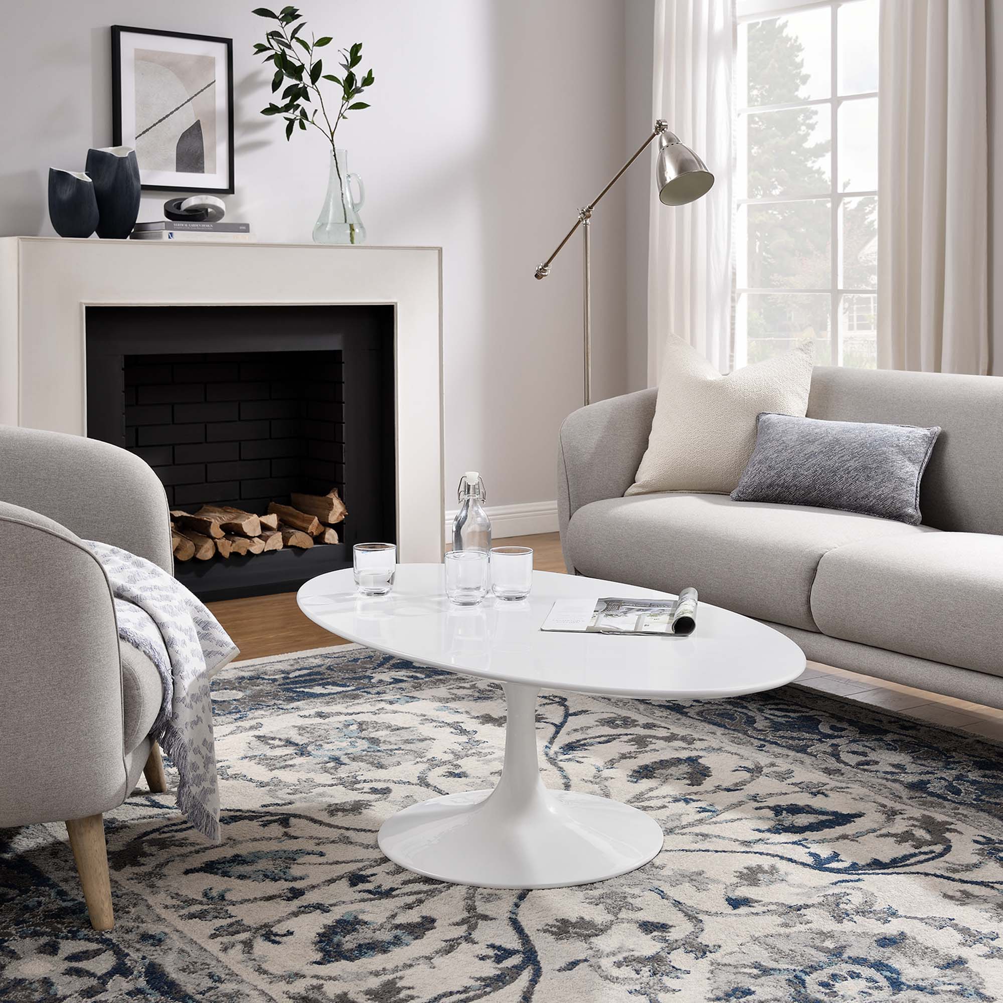 Lippa Oval Wood Coffee Table view 2