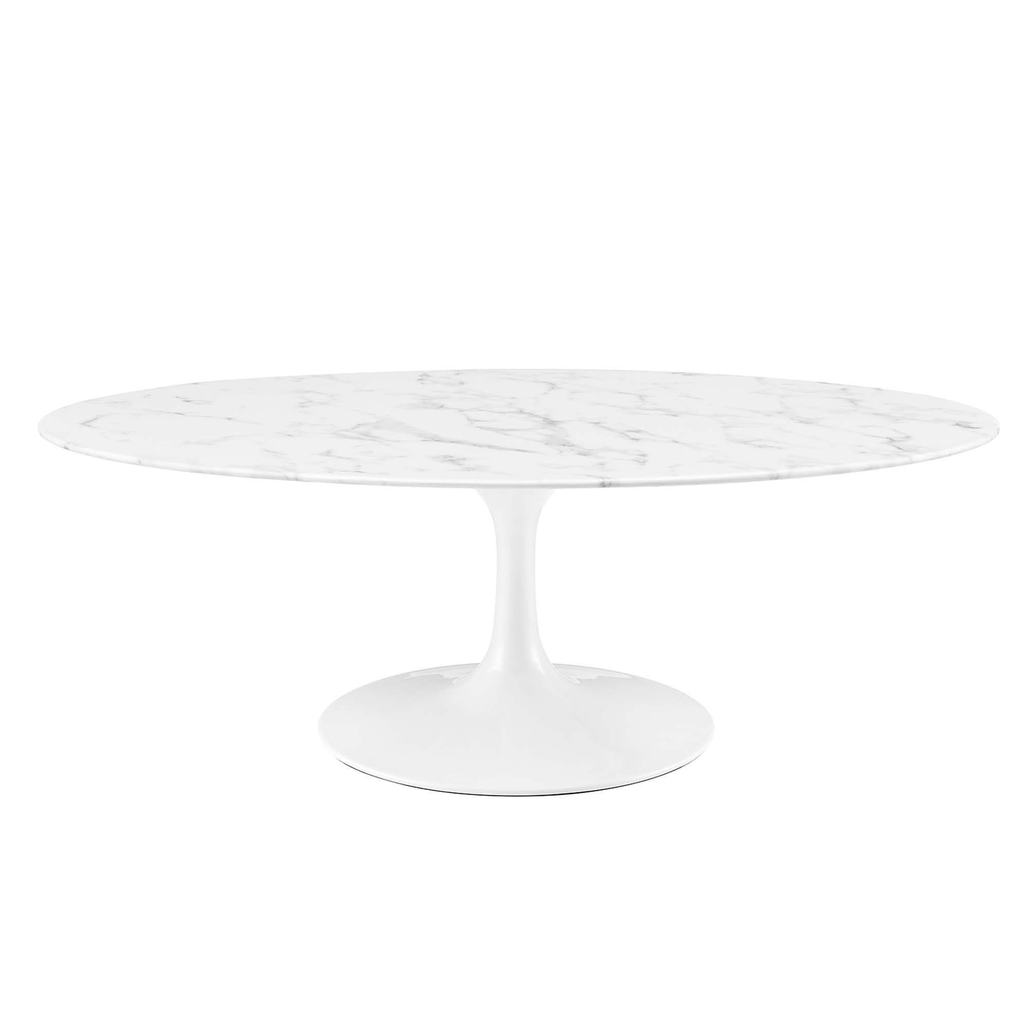 Lippa Oval Artificial Marble Coffee Table view 3