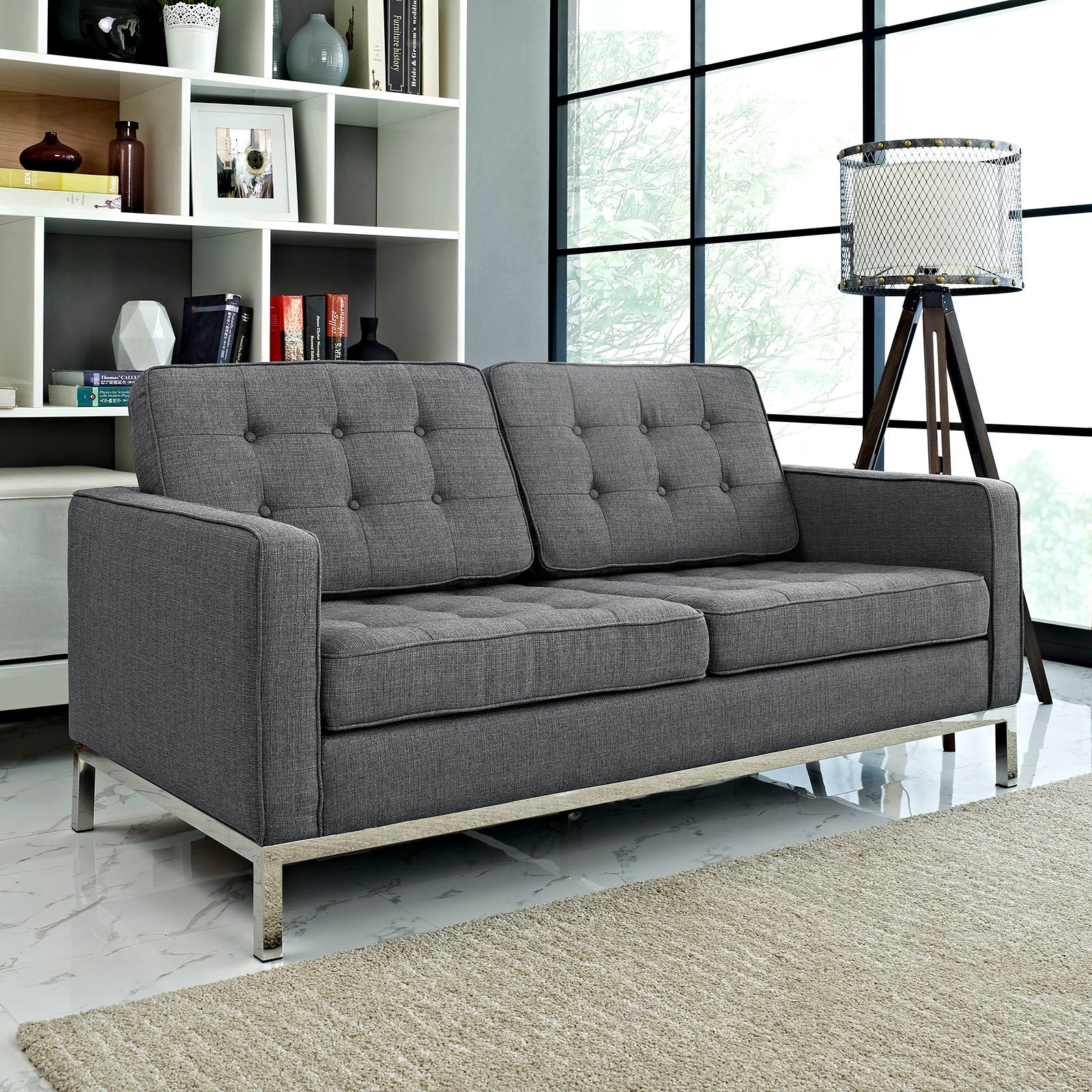 Loft Upholstered Fabric Loveseat view 2