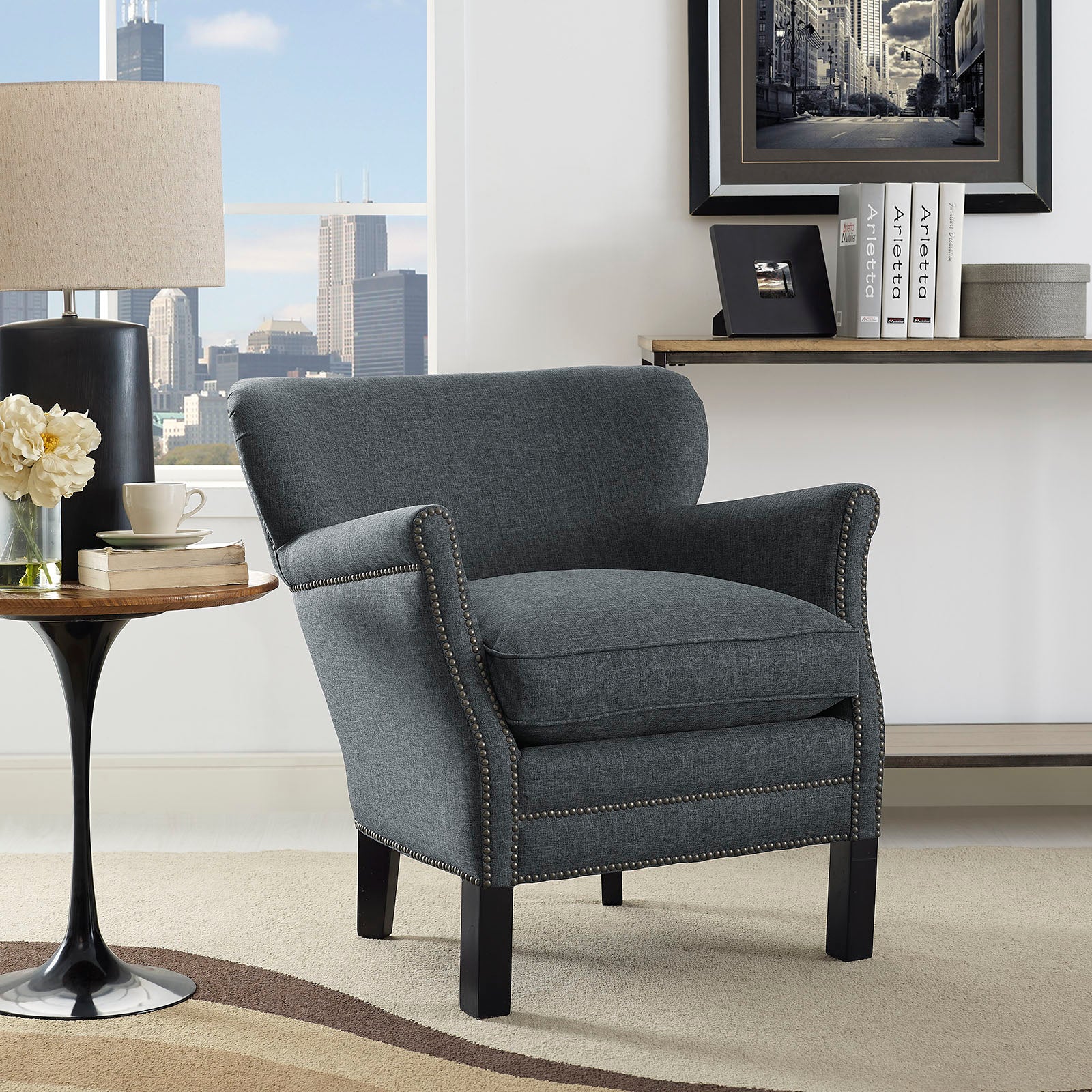Key Upholstered Fabric Armchair view 2