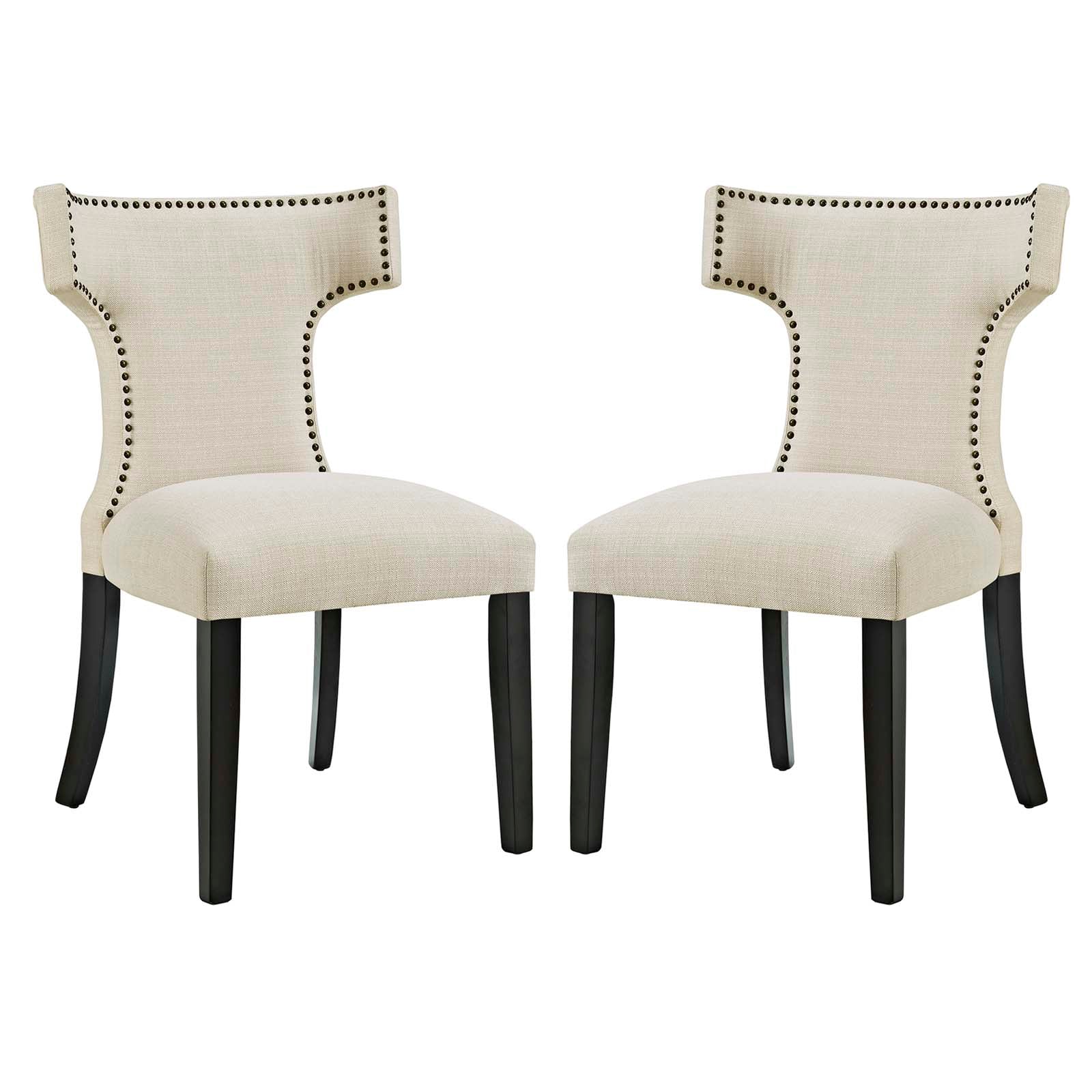 Curve Fabric Dining Side Chair Set of 2 view 7