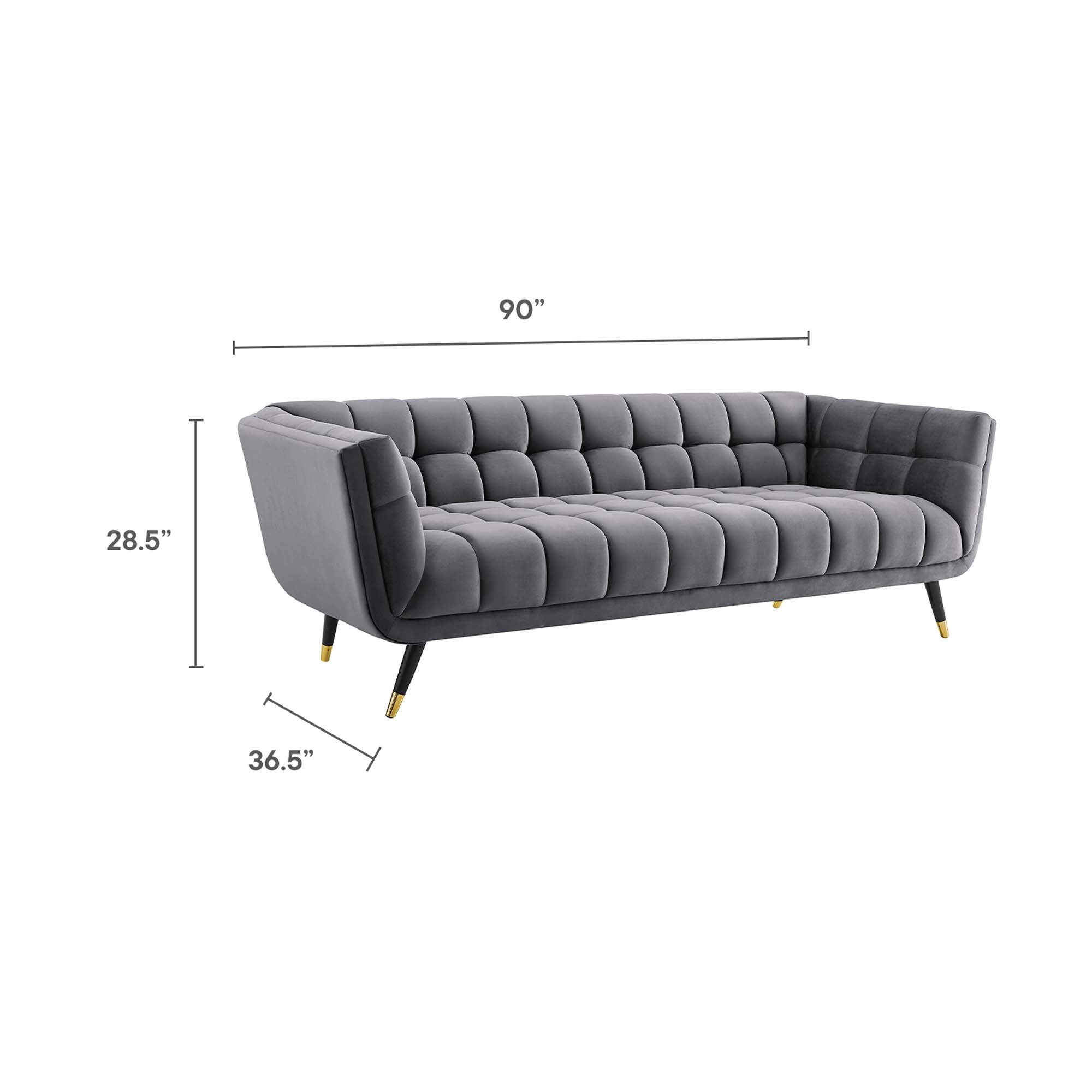 Adept Performance Velvet Sofa view 4
