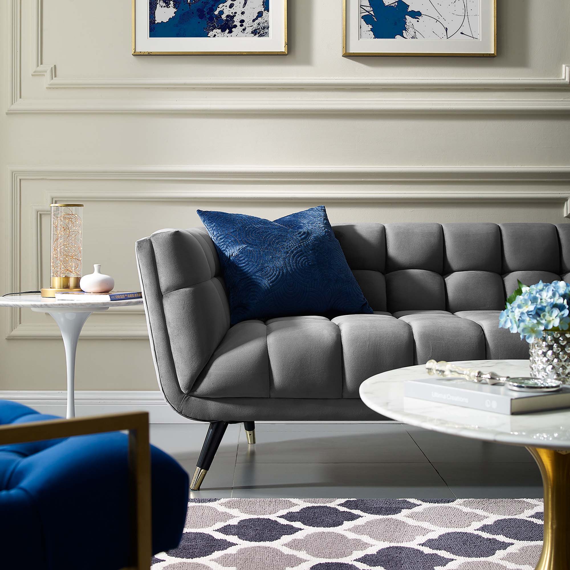 Adept Performance Velvet Sofa view 5