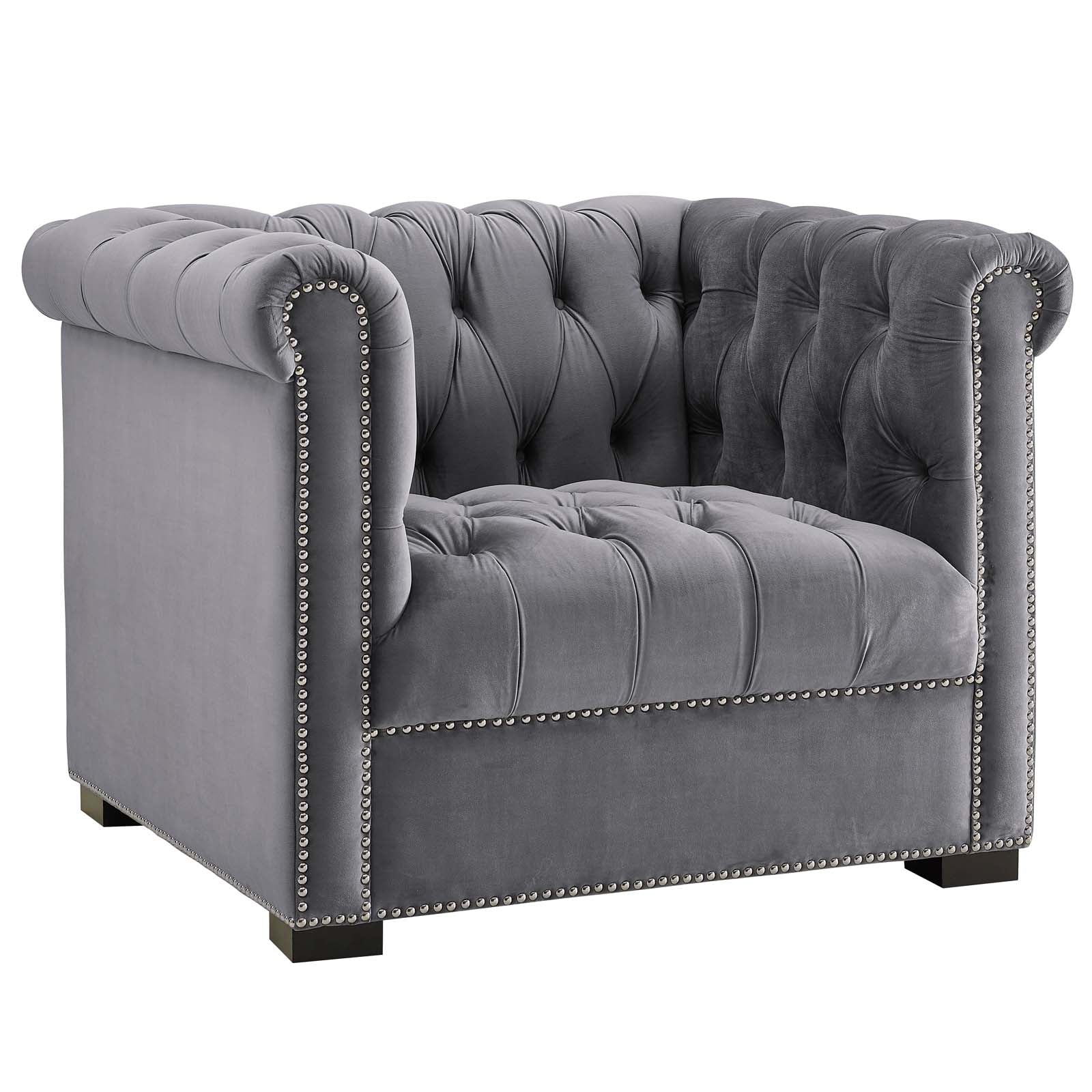 Heritage Performance Velvet Armchair view 1