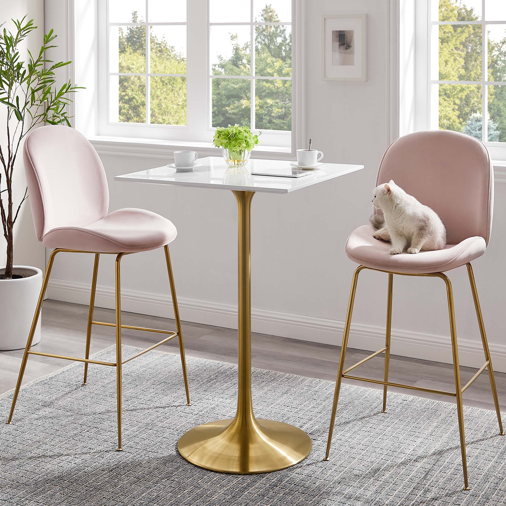Lippa Square Wood Bar Table view 8