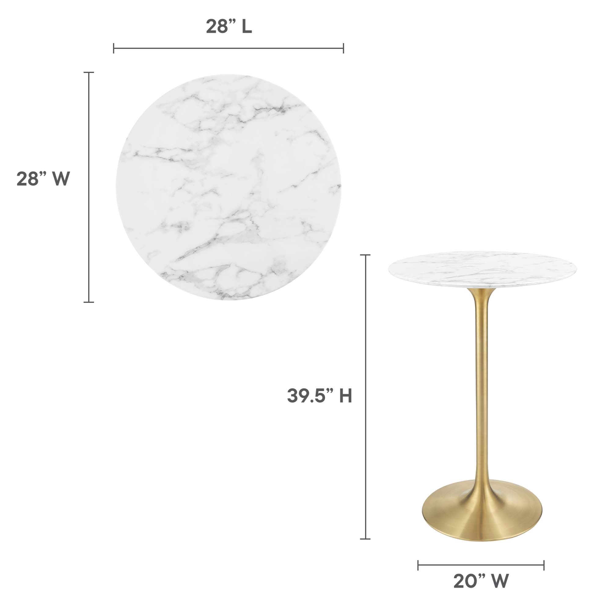 Lippa Round Artificial Marble Bar Table view 4