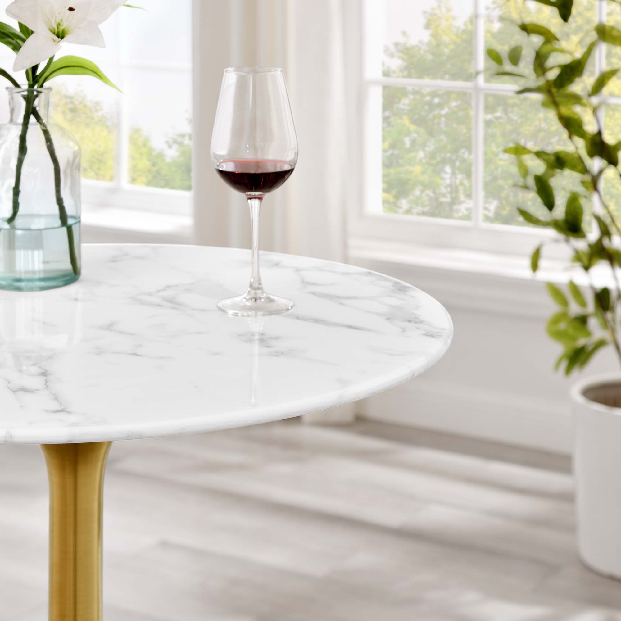 Lippa Round Artificial Marble Bar Table view 5
