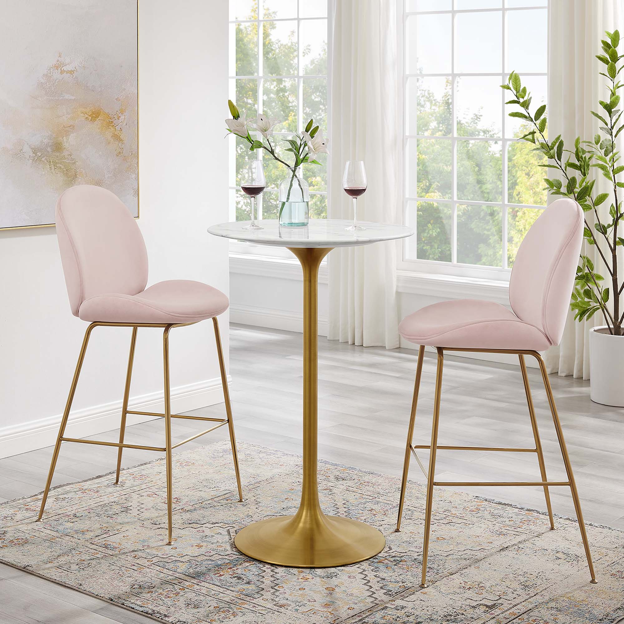 Lippa Round Artificial Marble Bar Table view 2