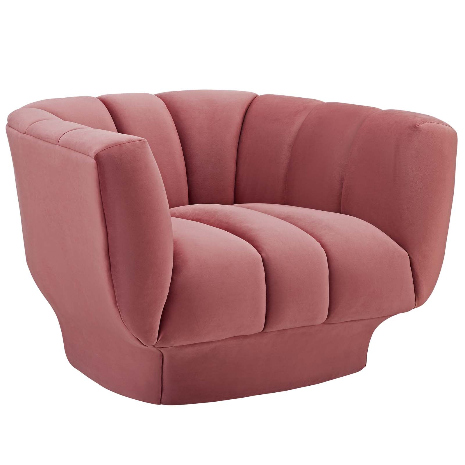 Entertain Vertical Channel Tufted Performance Velvet Armchair view 1