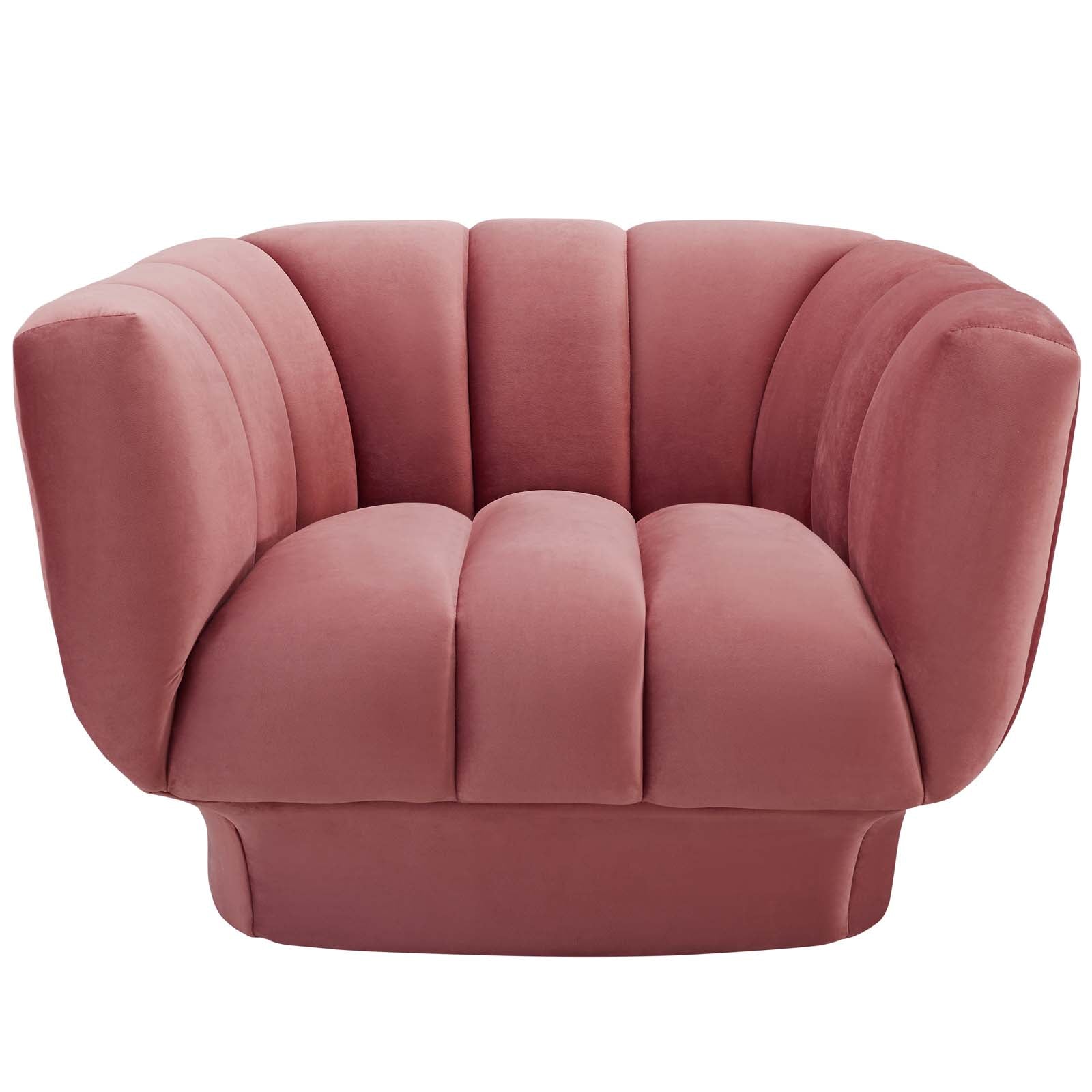 Entertain Vertical Channel Tufted Performance Velvet Armchair view 4