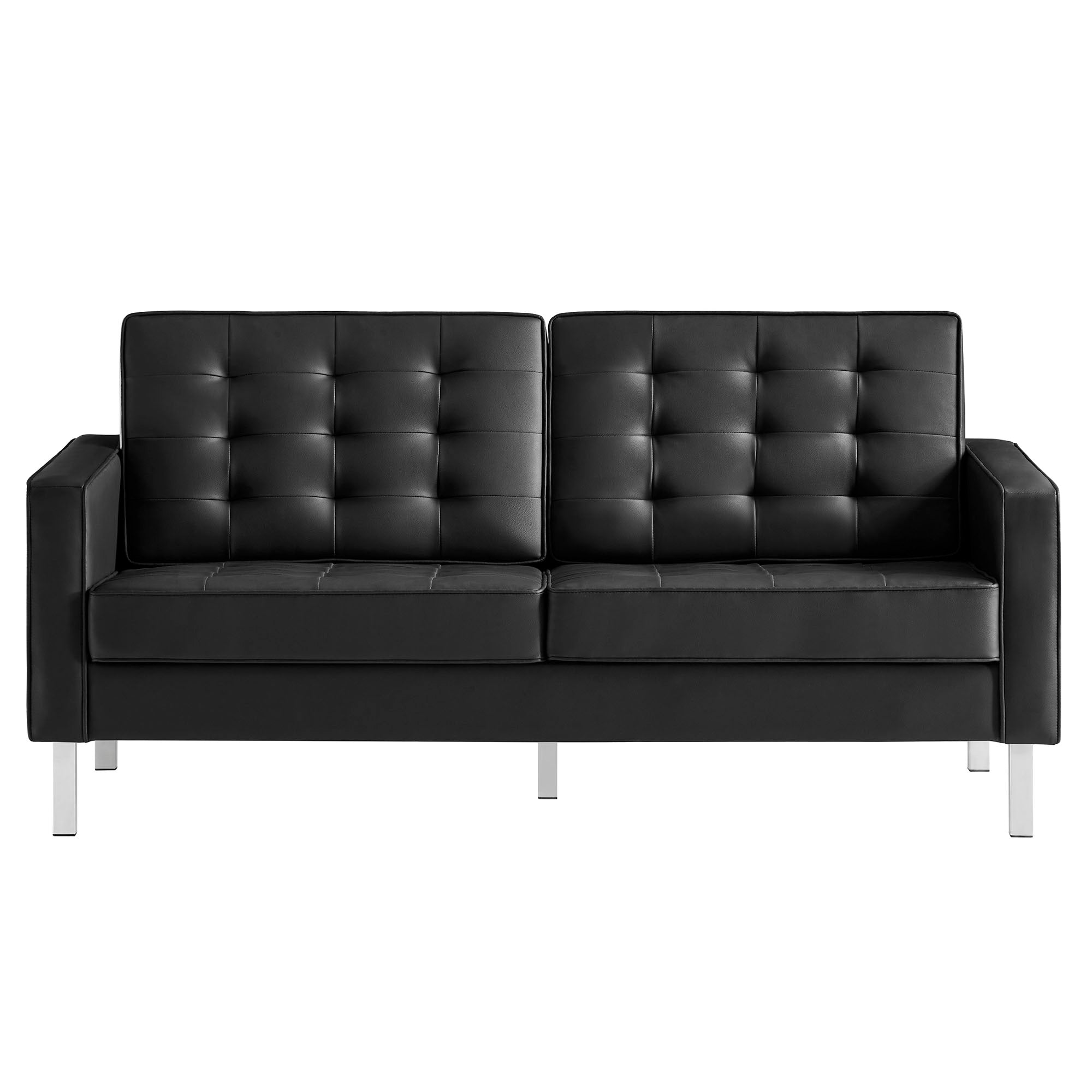 Loft Tufted Vegan Leather Loveseat view 8